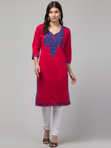 Trend Level Women Embroidered Straight Kurta