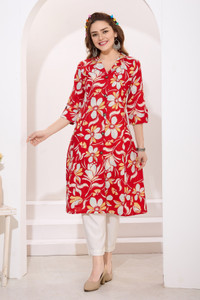 Keshubaba Women Printed Straight Kurta