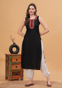 NYPA Women Embroidered Straight Kurta