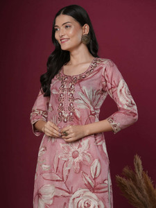 PRISCA Women Floral Print Straight Kurta