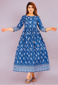 DIMPLE EXPORTS Women Floral Print Gown Kurta