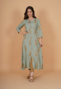 INDIANIC Women Printed A-line Kurta