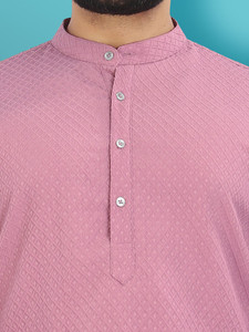 VTEXX Men Self Design Straight Kurta