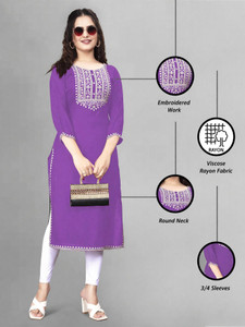 PATBRO Women Embroidered A-line Kurta