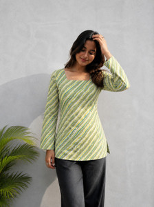 PaliwalArts Casual Printed Women Green Top