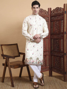 House of Pataudi Men Printed Straight Kurta