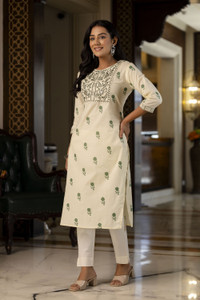 BKApparels Women Embroidered Straight Kurta