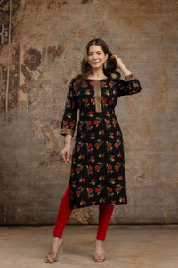 Dressar Women Ethnic Dress Black Knee Length Dress