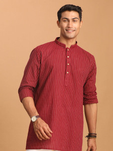 Shvaas Men Striped Straight Kurta - Image 5