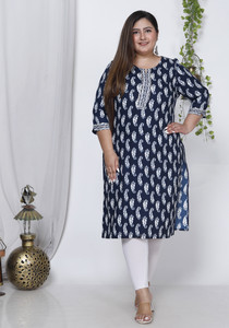 cuteshe Women Block Print Straight Kurta