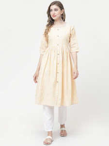 VIVIDH CREATIONS Women Striped A-line Kurta