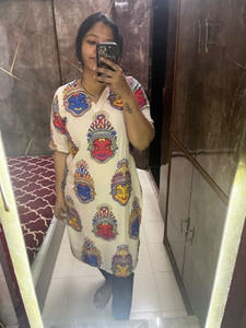 VHCK ENTERPRISE Women Printed, Tribal, Kalamkari, Abstract Straight Kurta