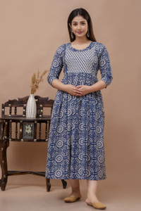 BHATRAS Women Printed Anarkali Kurta