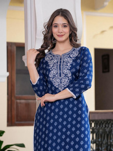 PHYSIL Women Embroidered Straight Kurta