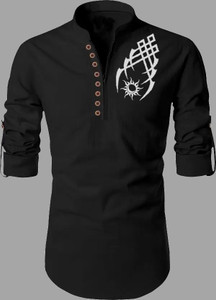 DEEMOON Men Printed Straight Kurta