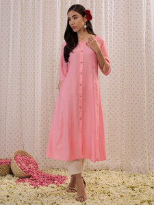 Indo Era Women Embroidered A-line Kurta