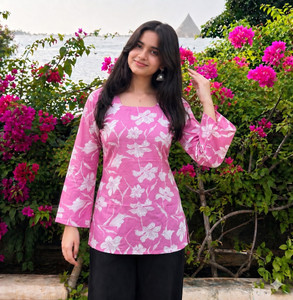 saadgee Casual Printed Women Pink Top