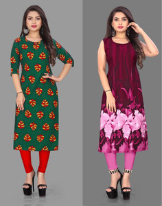maruti fab Women Printed Straight Kurta