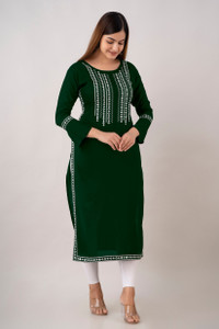 Zeenat Duniya Women Embroidered Straight Kurta