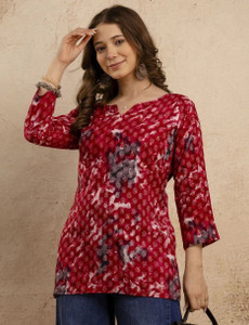 HYTEN Women Floral Print Straight Kurta