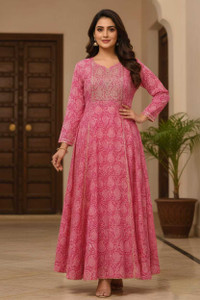 Surya Enterprises Women Embroidered, Printed Anarkali Kurta