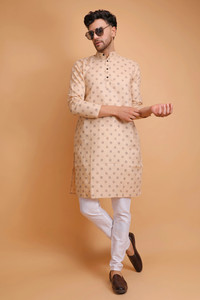 डार्कचिल पुरुषों के लिए प्रिंटेड स्ट्रेट कुर्ता