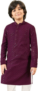 SG YUVRAJ Boys Embellished Straight Kurta