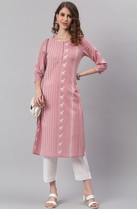 जस महिलाओं के लिए धारीदार A-लाइन कुर्ता