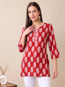 SANGOURI Women Printed Straight Kurta