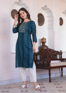 Percy Women Embroidered, Printed Straight Kurta
