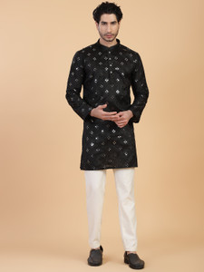 CHIRASVI Men Embroidered Straight Kurta