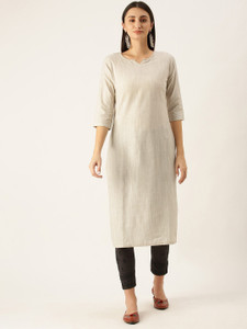 Saanjh Women Solid Straight Kurta
