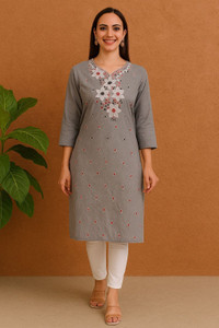 Erosion Women Solid Straight Kurta
