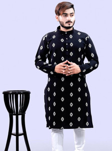 Tibra Collection Men Printed Straight Kurta