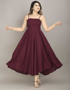 KIRTI Women Solid Anarkali Kurta