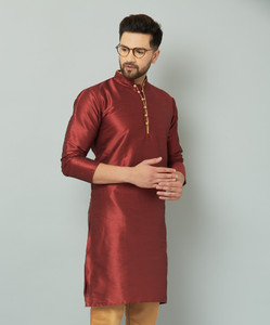 LEMONX Men Solid Straight Kurta