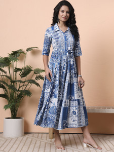 NYPA Women Floral Print Frontslit Kurta