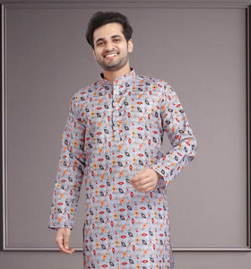 fabzy Men Printed Straight Kurta