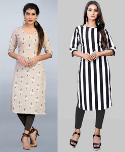 tanvi creation Women Printed Straight Kurta