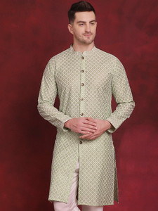 Jompers Men Embroidered Straight Kurta