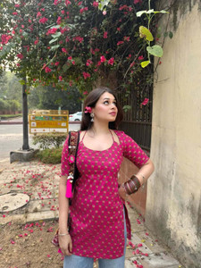 New RJP Craft Women Floral Print, Printed Straight Kurta
