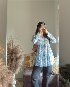 Fyunl Women Printed Flared Kurta