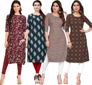 कुरतीसमार महिलाओं के लिए प्रिंटेड स्ट्रेट कुर्ता
