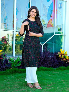 Tigion Women Printed Straight Kurta