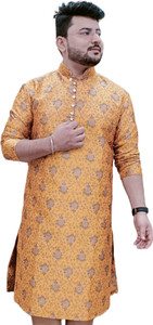 Over Crowd Men Printed Straight Kurta