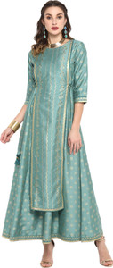 Janasya Women Printed Asymmetric Kurta