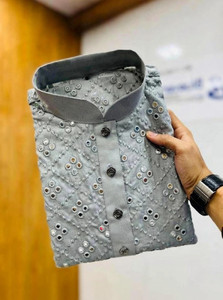 Lazzly Men Embellished Straight Kurta