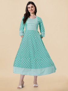 MIRCHI FASHION Women Block Print, Printed Anarkali Kurta