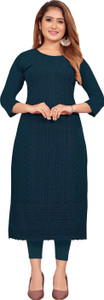 KAYRAAH Women Embroidered Straight Kurta