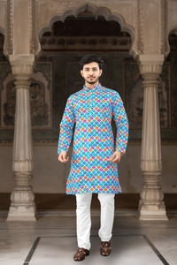 DHASU TRENDZ Men Printed Straight Kurta
